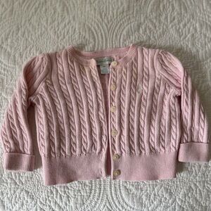 Ralph Lauren Pink Cable Knit Baby Cardigan